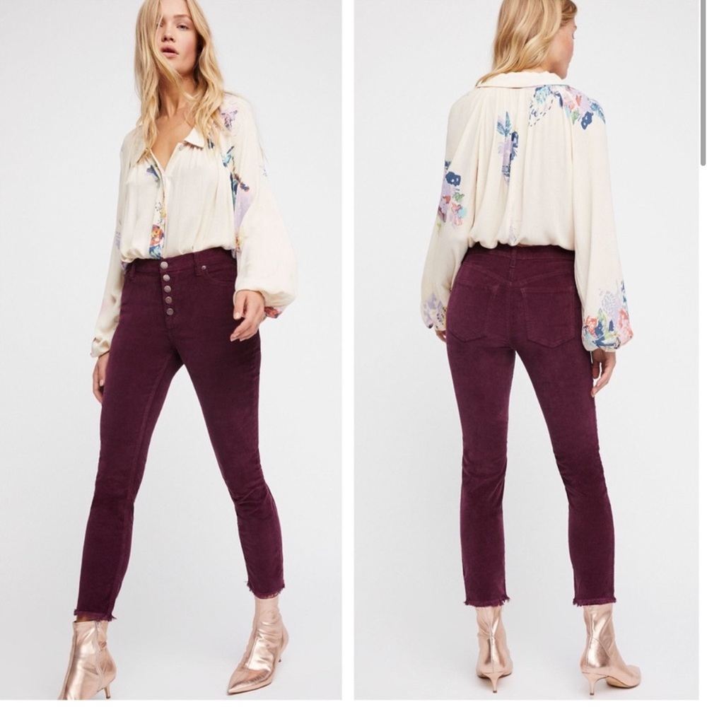 Free People Eggplant Corduroys